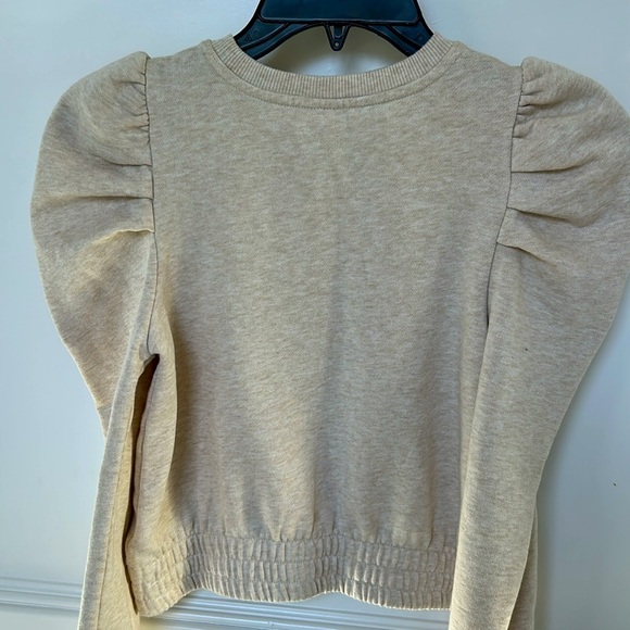 Janie and Jack girls Sweatshirt Crewneck C'est la vie eggnog Heather color 12 - Picture 7 of 9